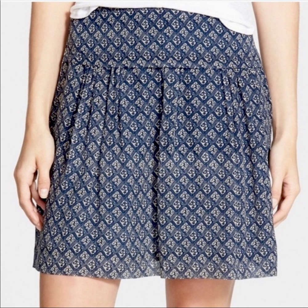 Madewell Silk Geometric Nico Skirt, Size 0